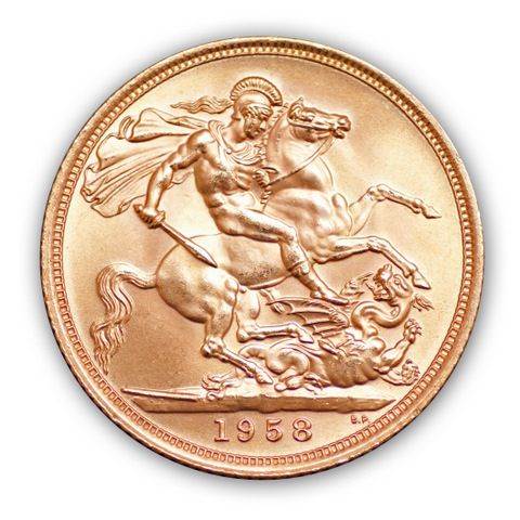 Goldmünze - 1 Sovereign - Großbritannien - Rückseite | Beispielbild