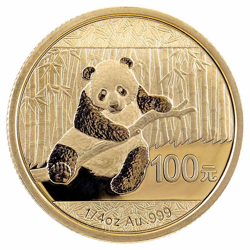 Panda 1/4 Unze Goldmünze - China - Vorderseite