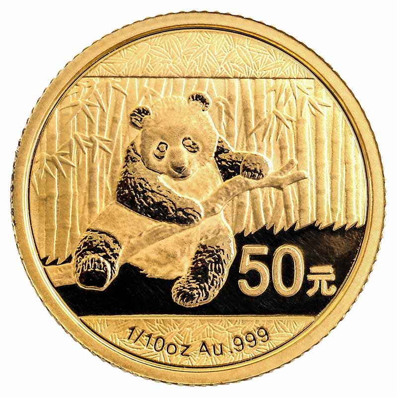 Panda 1/10 Unze Gold - China - Vorderseite