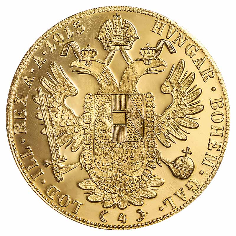 4 Dukaten Goldmünze - Franz Joseph I - Österreich - Rückseite