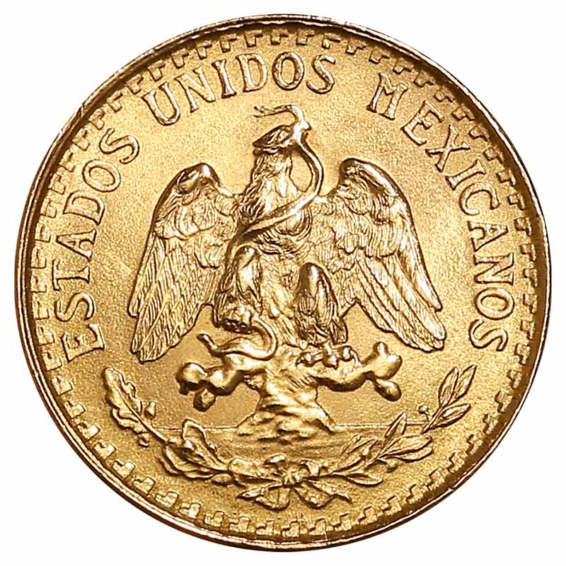 2 Pesos Goldmünze - Mexiko - Rückseite