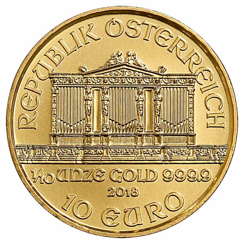 1/10 Unze Philharmoniker Goldmünze - Österreich - Vorderseite