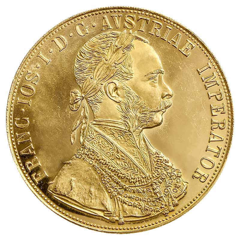 4 Dukaten Goldmünze - Franz Joseph I - Österreich - Vorderseite